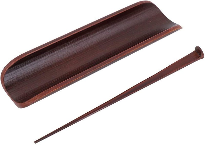 Leopacat مغرفة شاي من الخيزران للشاي السائب، مجموعة أدوات حفل الشاي غونغ فو الطبيعية مع حامل إبرة الشاي وملعقة ماتشا اليدوية لتحضير الشاي الصيني التقليدي في المنزل أو المكتب - Image 1